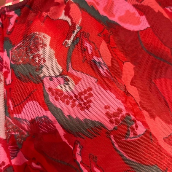 Maaji Red Mesh Semi Sheer Horse Cheeky Swim Cover Shorts NWOT - Picture 8 of 9